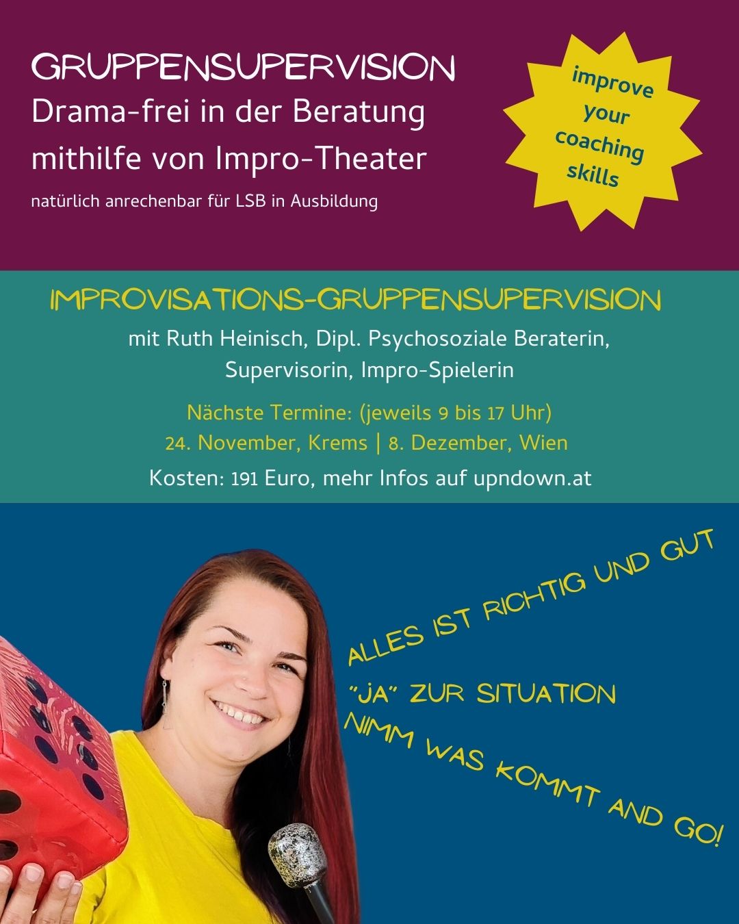 Gruppensupervision mit Elementen aus dem Impro-Theater